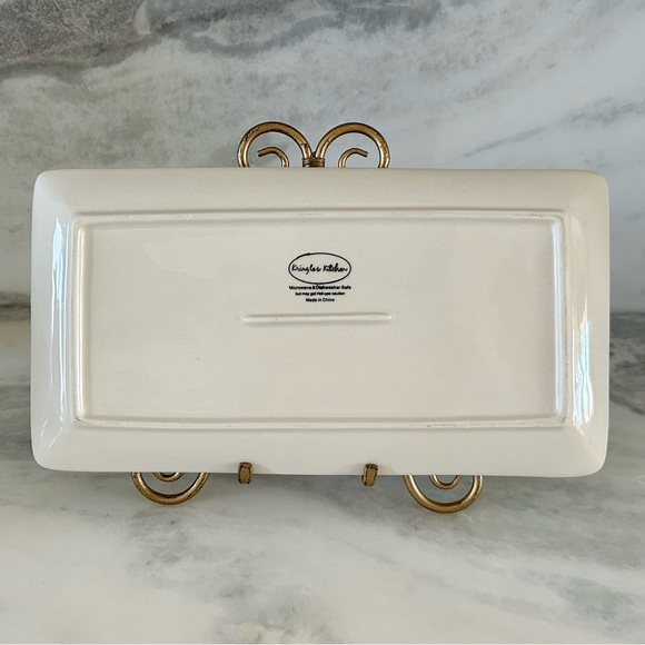 Kringles Kitchen Christmas Elf Treats Rectangle Plate 13”x7” Cookie Tray - Picture 4 of 6